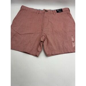 Tommy Hilfiger TH Flex Men's Shorts Size 38 Salmon Pink Herringbone 7" Inseam